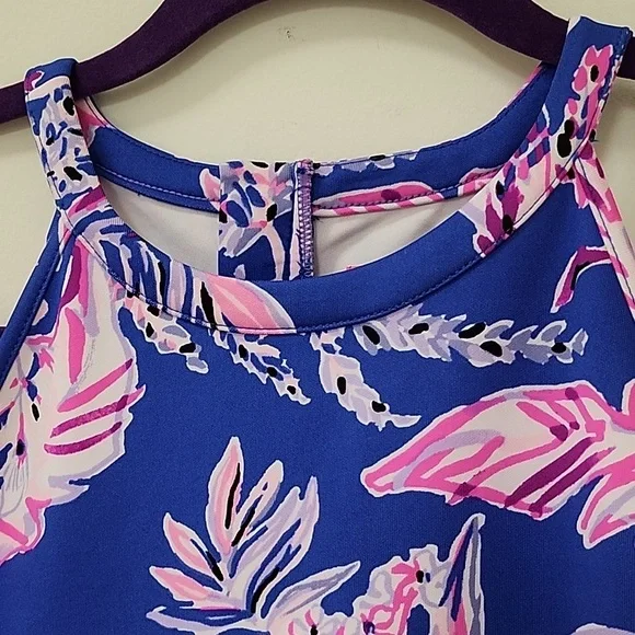 Lilly Pulitzer coastal Caesara Dress in Iris Blue Wild Pink Size XL 12-14 - Picture 9 of 16